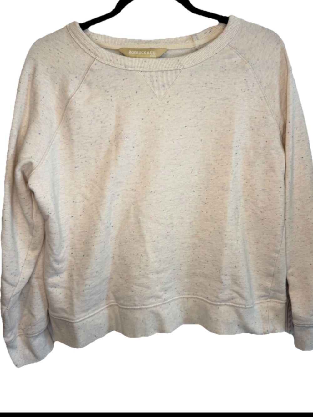 Roebuck & Co. Women’s Large Speckled Cream Crewneck Sweatshirt